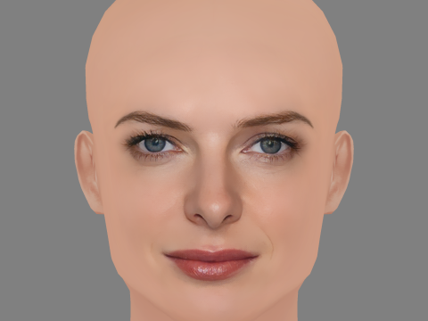 Rebecca Ferguson Head - No Hair - Low poly head for game Modelo 3D