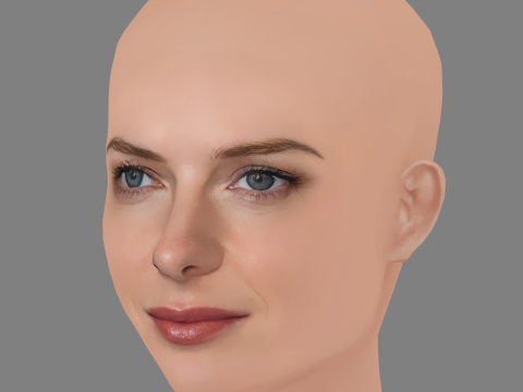 Rebecca Ferguson Head - No Hair - Low poly head for game Modelo 3D