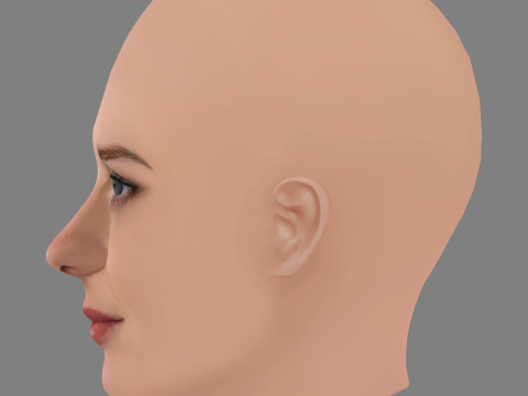 Rebecca Ferguson Head - No Hair - Low poly head for game Modelo 3D