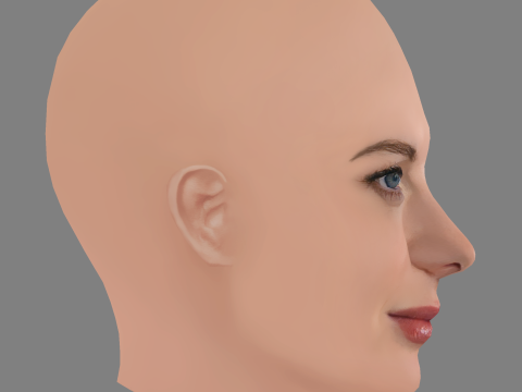 Rebecca Ferguson Head - No Hair - Low poly head for game Modelo 3D