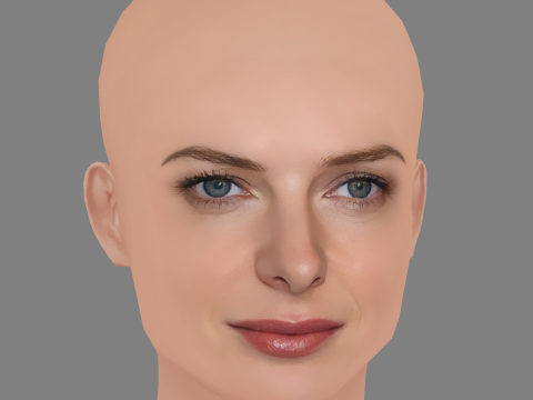 Rebecca Ferguson Head - No Hair - Low poly head for game Modelo 3D