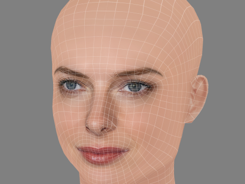 Rebecca Ferguson Head - No Hair - Low poly head for game Modelo 3D