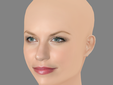 Ellen Hollman Head - No Hair - Low poly head for game 3D 模型