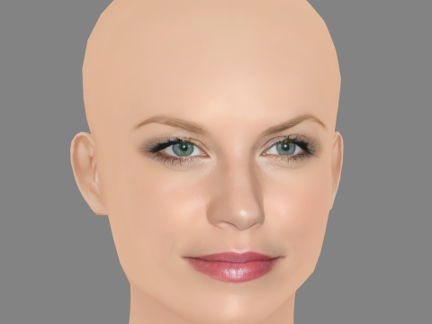 Ellen Hollman Head - No Hair - Low poly head for game 3D 模型