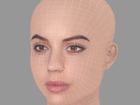 Adelaidee Kane Head - No Hair - Low poly head for game 3Dモデル