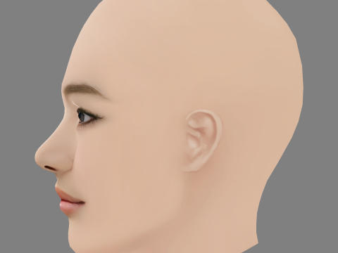 Crystal Liu - Liu Yi Fei Head - No Hair - Low poly head for game Model 3D