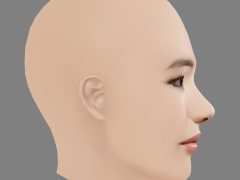 Crystal Liu - Liu Yi Fei Head - No Hair - Low poly head for game Model 3D