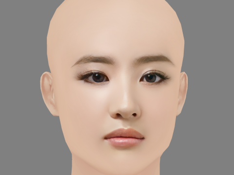 Crystal Liu - Liu Yi Fei Head - No Hair - Low poly head for game Model 3D