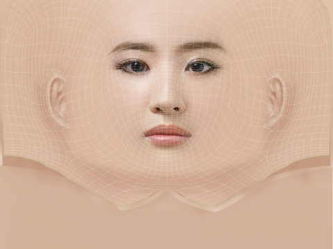 Crystal Liu - Liu Yi Fei Head - No Hair - Low poly head for game Model 3D