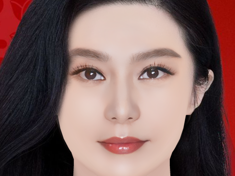 Fan Bingbing Head - No Hair - Low poly head for game 3D Model