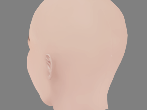Fan Bingbing Head - No Hair - Low poly head for game 3D मॉडल