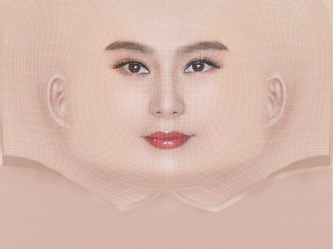 Fan Bingbing Head - No Hair - Low poly head for game 3D मॉडल