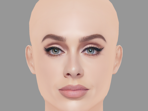 Adele Head - No Hair - Low poly head for game Modèle 3D