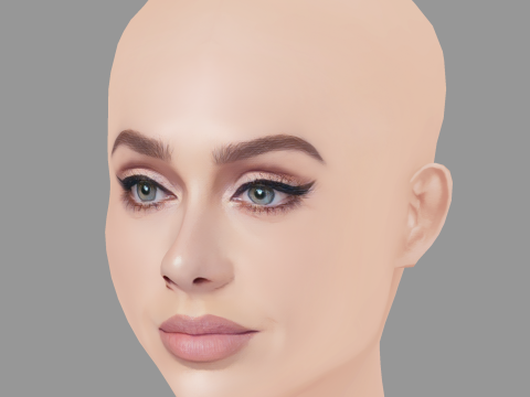 Adele Head - No Hair - Low poly head for game Modèle 3D