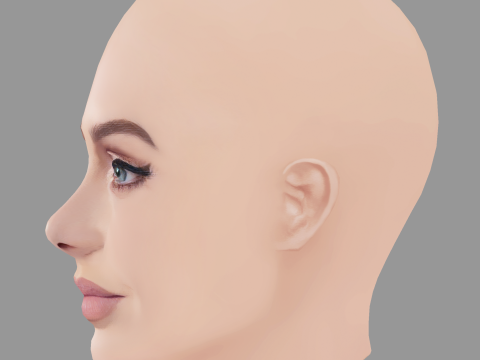 Adele Head - No Hair - Low poly head for game Modèle 3D