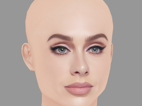 Adele Head - No Hair - Low poly head for game Modèle 3D