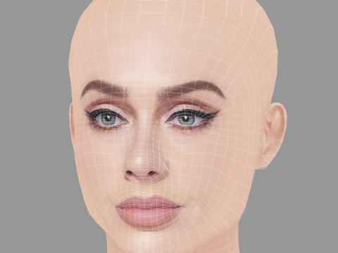 Adele Head - No Hair - Low poly head for game Modèle 3D