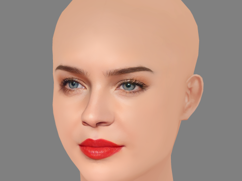 Anne-Marie Head - No Hair - Low poly head for game 3D Модель