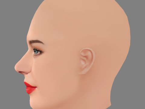 Anne-Marie Head - No Hair - Low poly head for game 3D Модель