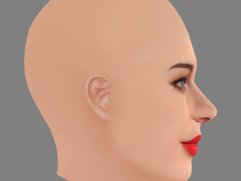 Anne-Marie Head - No Hair - Low poly head for game 3D Модель