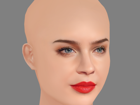 Anne-Marie Head - No Hair - Low poly head for game 3D Модель