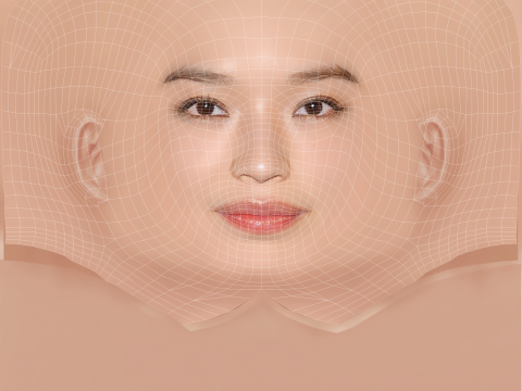 Shu Qi Head - No Hair - Low poly head for game 3D Model