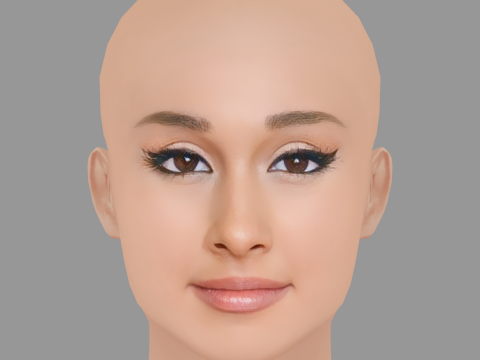 Ariana Grande Head - No Hair - Low poly head for game 3Dモデル