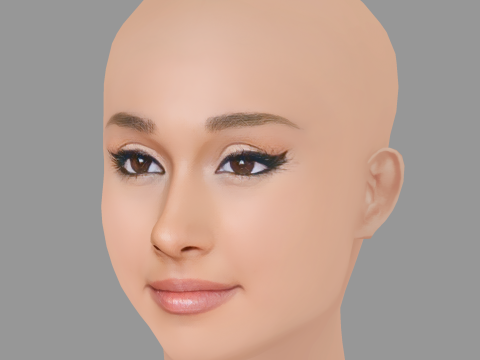 Ariana Grande Head - No Hair - Low poly head for game 3Dモデル