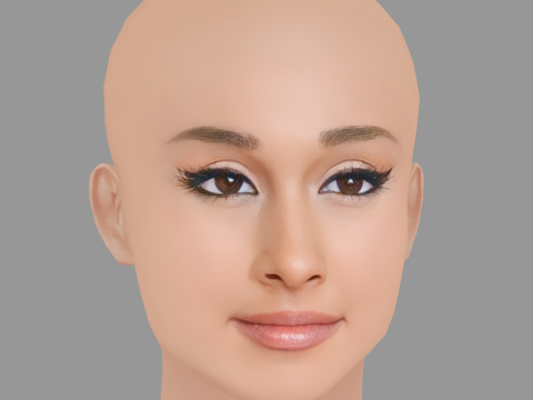 Ariana Grande Head - No Hair - Low poly head for game 3Dモデル