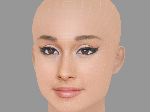 Ariana Grande Head - No Hair - Low poly head for game 3Dモデル