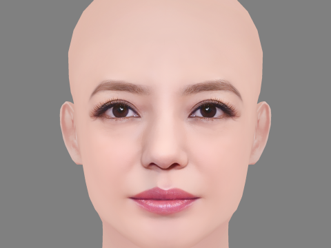 Zhao Wei Head - No Hair - Low poly head for game 3Dモデル