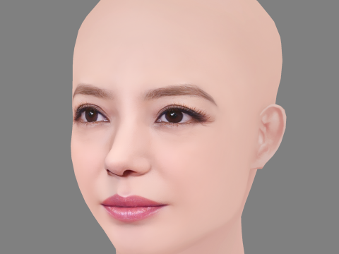 Zhao Wei Head - No Hair - Low poly head for game 3Dモデル