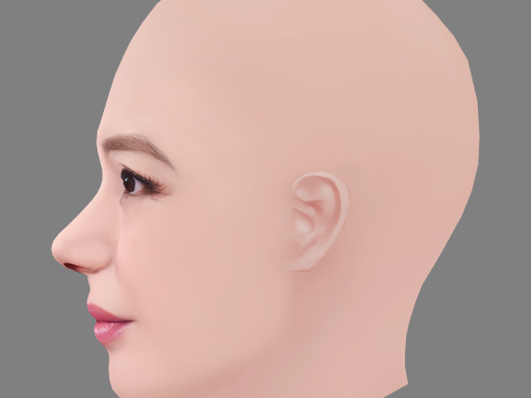 Zhao Wei Head - No Hair - Low poly head for game 3Dモデル