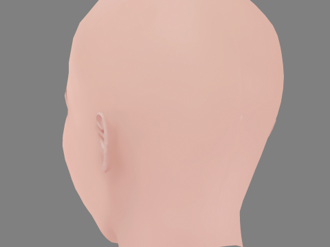 Zhao Wei Head - No Hair - Low poly head for game 3Dモデル