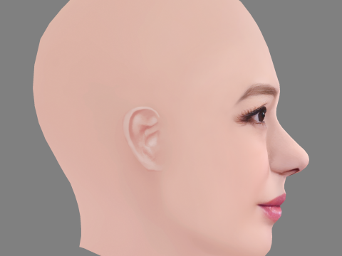 Zhao Wei Head - No Hair - Low poly head for game 3Dモデル