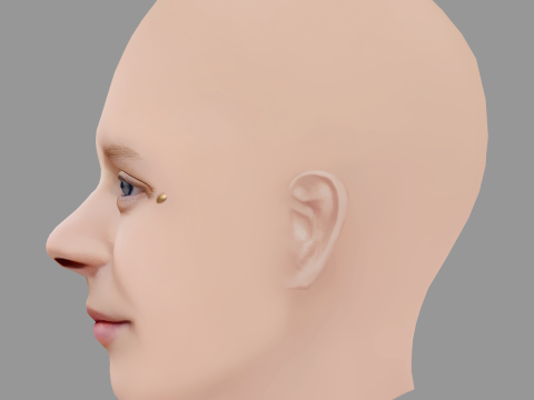 Aurora Aksnes Head - No Hair - Low poly head for game 3D Model