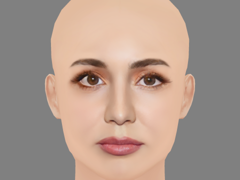 Ava Max Head - No Hair - Low poly head for game 3Dモデル