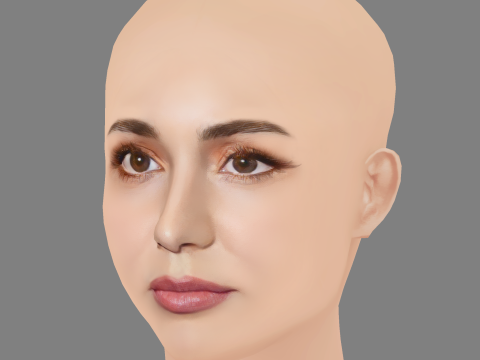 Ava Max Head - No Hair - Low poly head for game 3Dモデル