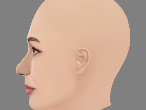 Ava Max Head - No Hair - Low poly head for game 3Dモデル