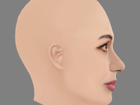 Ava Max Head - No Hair - Low poly head for game 3Dモデル