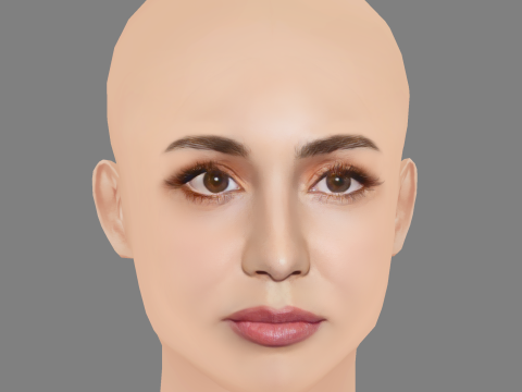 Ava Max Head - No Hair - Low poly head for game 3Dモデル