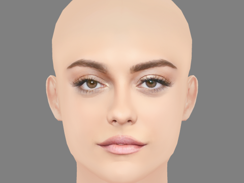 Bebe Rexha Head - No Hair - Low poly head for game Model 3D