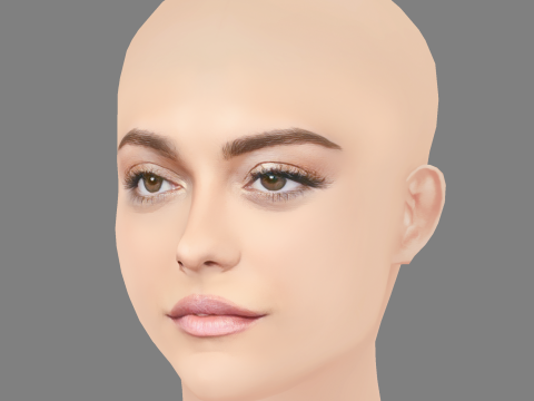 Bebe Rexha Head - No Hair - Low poly head for game Model 3D