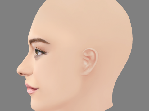 Bebe Rexha Head - No Hair - Low poly head for game Model 3D