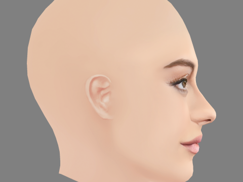 Bebe Rexha Head - No Hair - Low poly head for game Model 3D