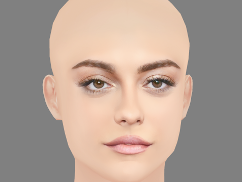 Bebe Rexha Head - No Hair - Low poly head for game Model 3D