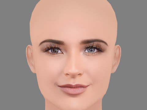 Becky G - Rebbeca Marie Gomez Head - No Hair - Low poly head for game Model 3D