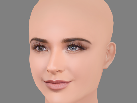 Becky G - Rebbeca Marie Gomez Head - No Hair - Low poly head for game Model 3D