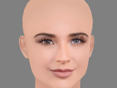 Becky G - Rebbeca Marie Gomez Head - No Hair - Low poly head for game Model 3D