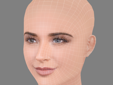 Becky G - Rebbeca Marie Gomez Head - No Hair - Low poly head for game Model 3D